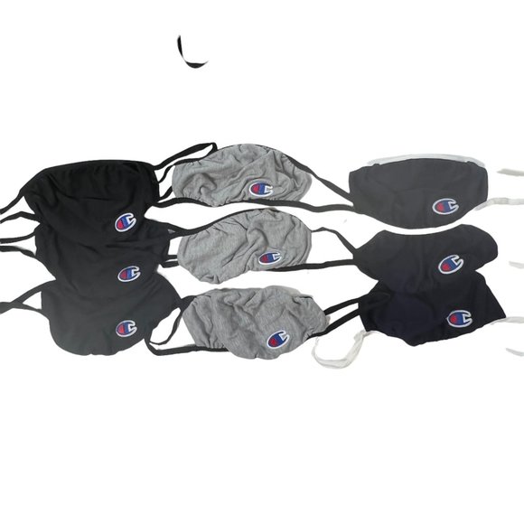 Champion 9 Adult Face Masks 3 Boxes Of 3 Black, Navy, Concrete L/XL Reusable - Picture 2 of 12